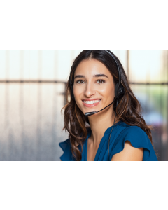 TRIO Course Image. An interpreter with a headset smiles.